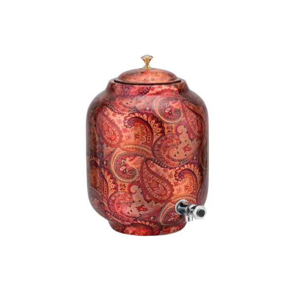 Printed Floral Copper Water Dispenser - 5000 ml