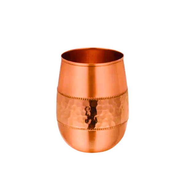 Rounded Hammered Copper Glass - 300 ml
