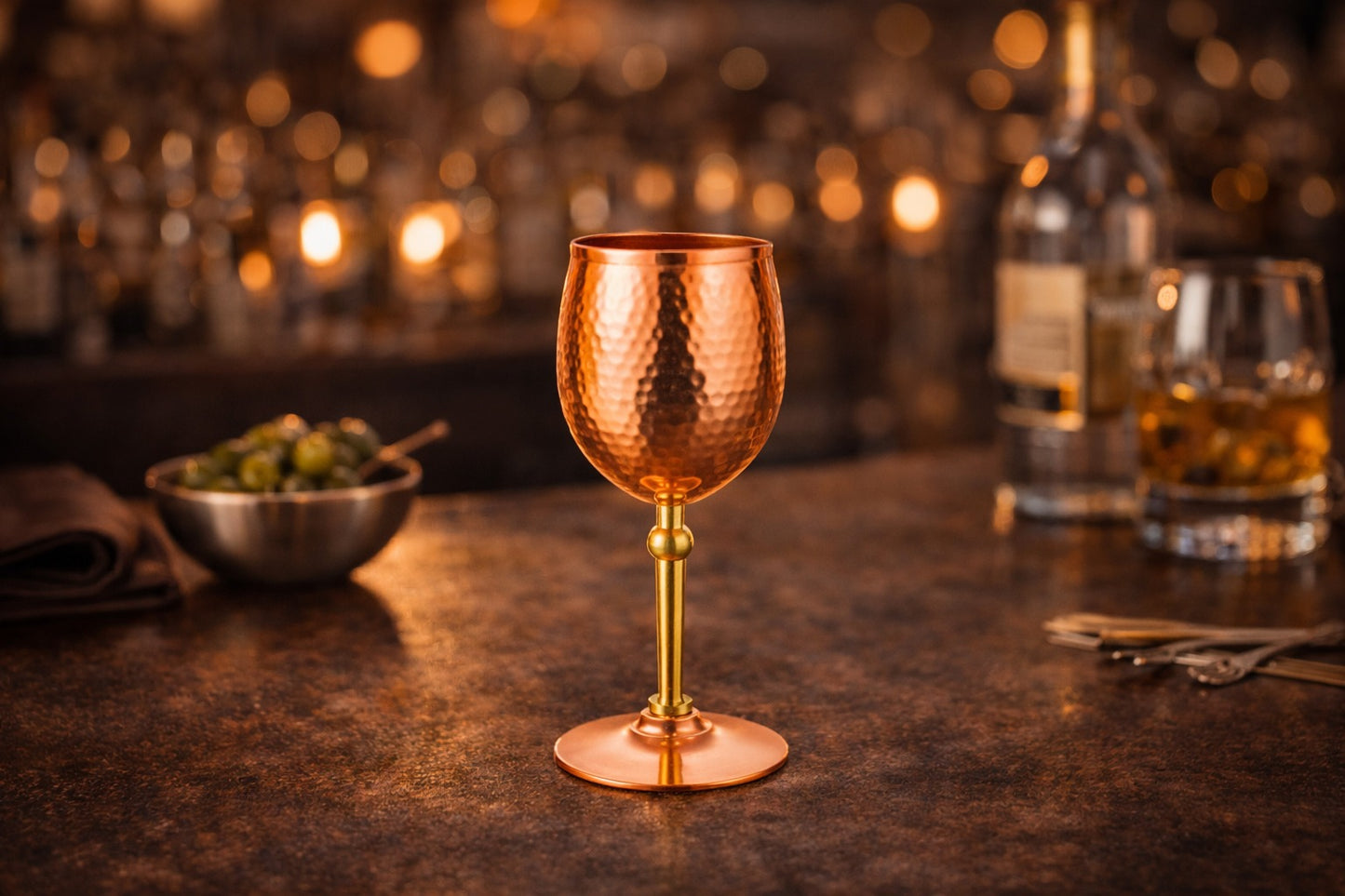Hammered Copper Goblet - Small