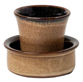 Brown Ceramic Tumbler and Bowl Set - 110 ml