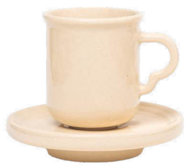 Cream Ceramic Cup and Saucer - 150 ml