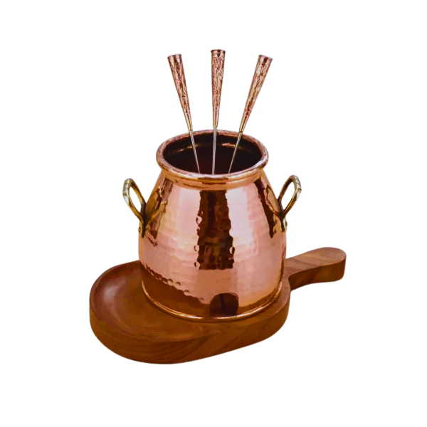 Copper Tabletop Tandoor with Wooden Base