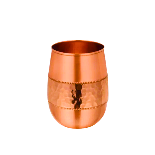 Rounded Hammered Copper Glass - 300 ml