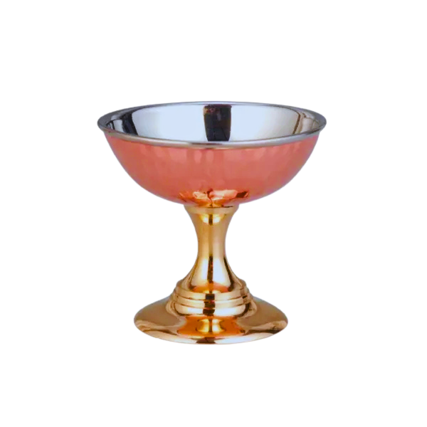 Copper Ice Cream Cup with Brass Stem Base