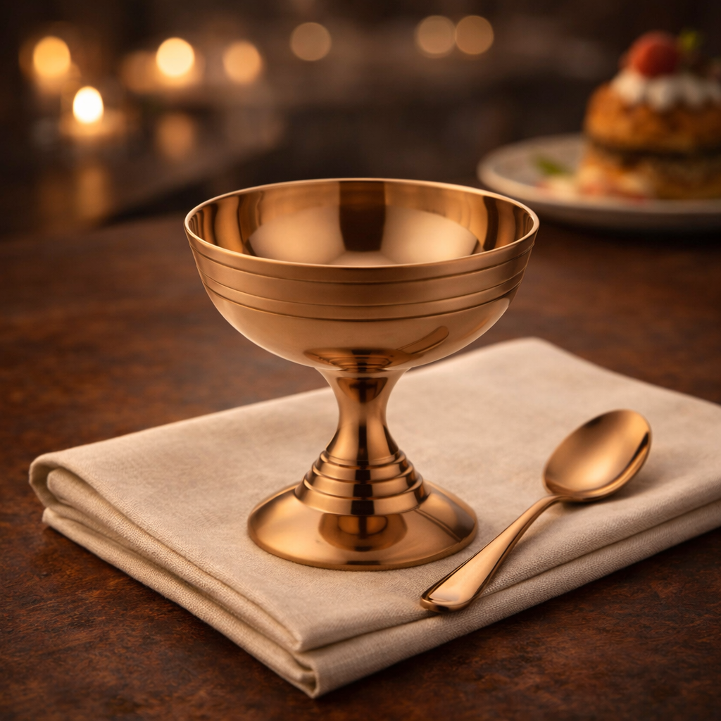 Bronze Ice Cream Cup with Spoon