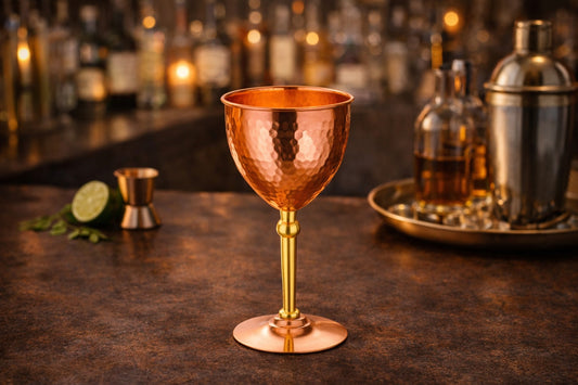 Hammered Copper Goblet - Big
