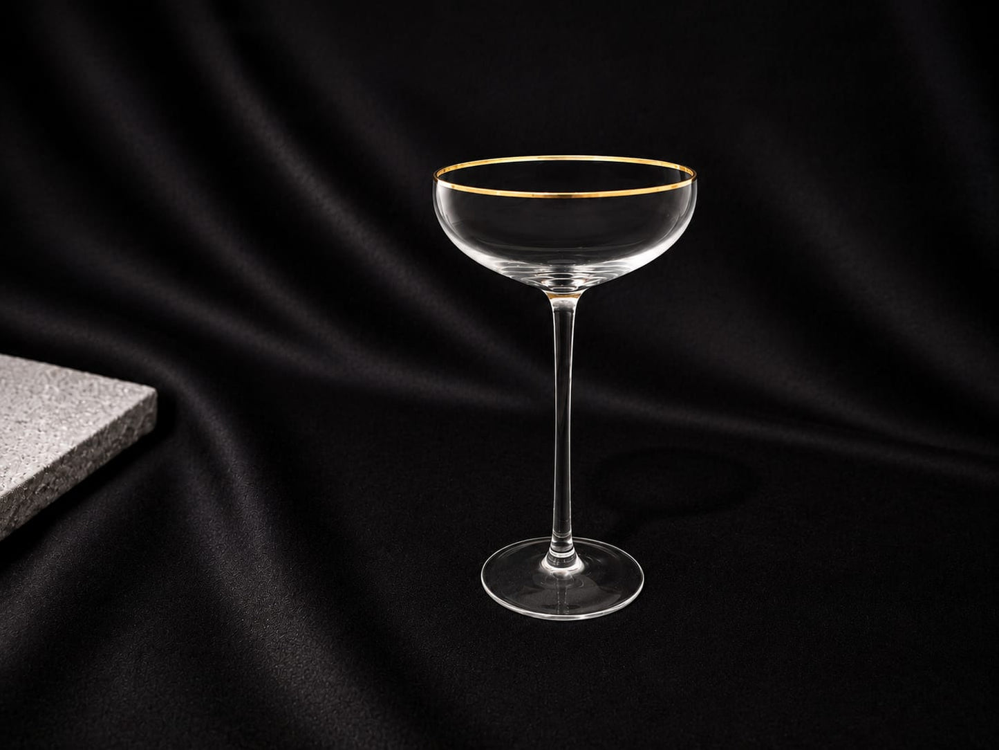 Artisanal Gold Rim Martini Glass - 220 ml
