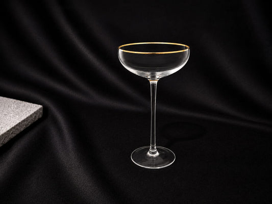 Artisanal Gold Rim Martini Glass - 220 ml