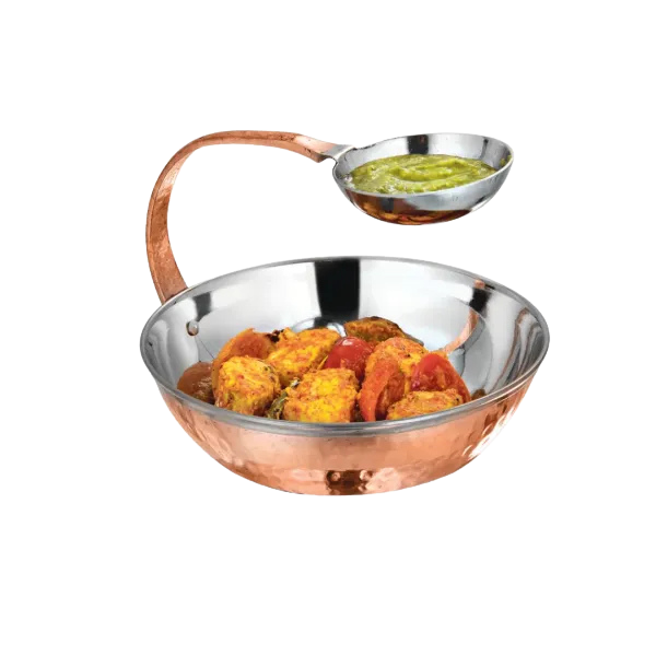 Copper Chip and Dip Round Dish