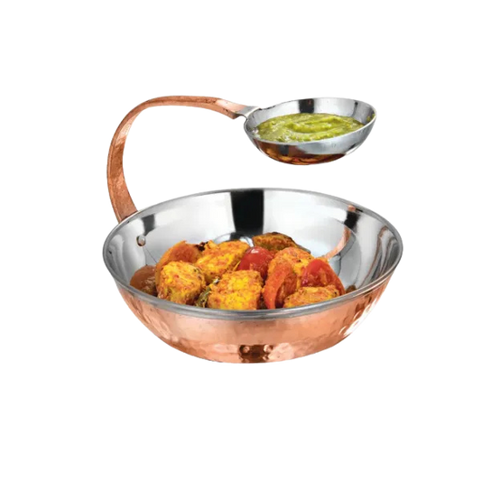 Copper Chip and Dip Round Dish