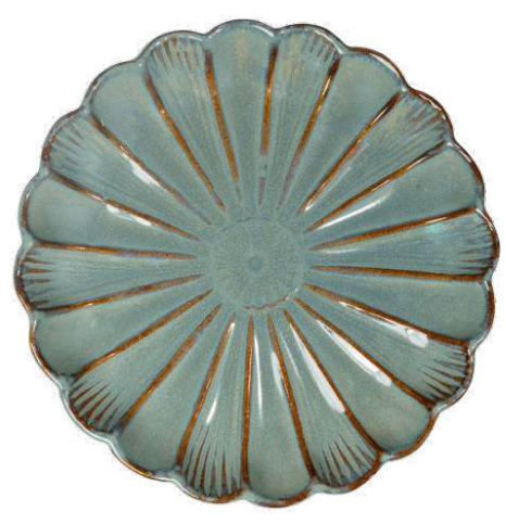 Aqua Floral Presentation Platter - 26 cm