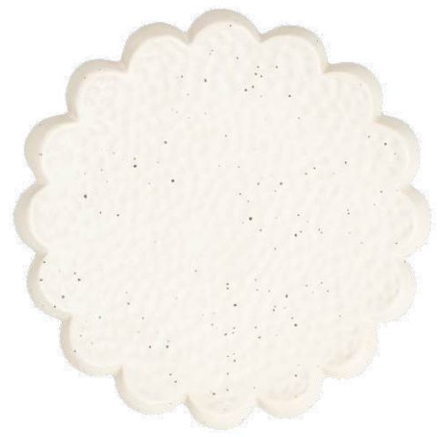 White Scalloped Presentation Platter - 27 cm