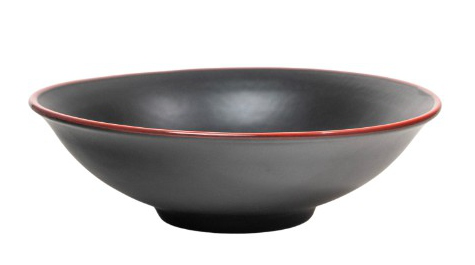 Charcoal Red-Rim Ramen Bowl - 750 ml