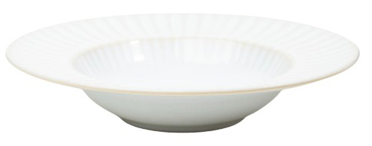 White Gold-Rim Pasta Bowl - 520 ml