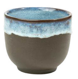 Brown Blue-Glaze Ceramic Tumbler - 260 ml