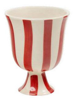 Red Stripe Pedestal Ceramic Tumbler - 200 ml
