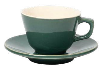 Forest Green Ceramic Cup and Saucer - 200 ml