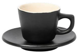 Black and White Espresso Cup and Saucer - 85 ml