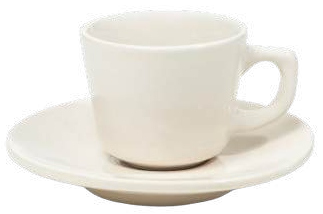 White Espresso Cup and Saucer - 85 ml