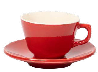 Red Ceramic Cup and Saucer - 200 ml